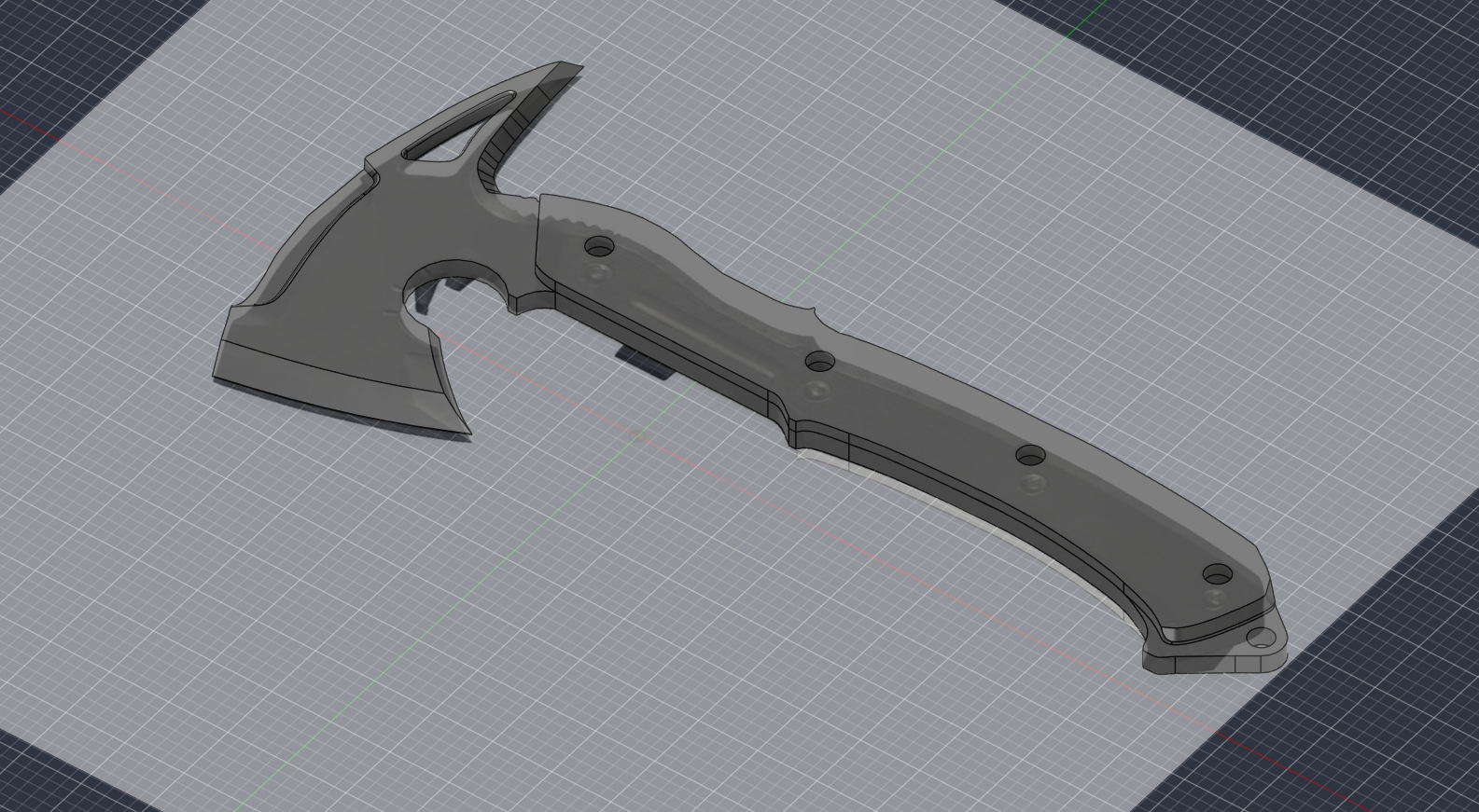 The Resident Evil Requiem axe modelled in Fusion
