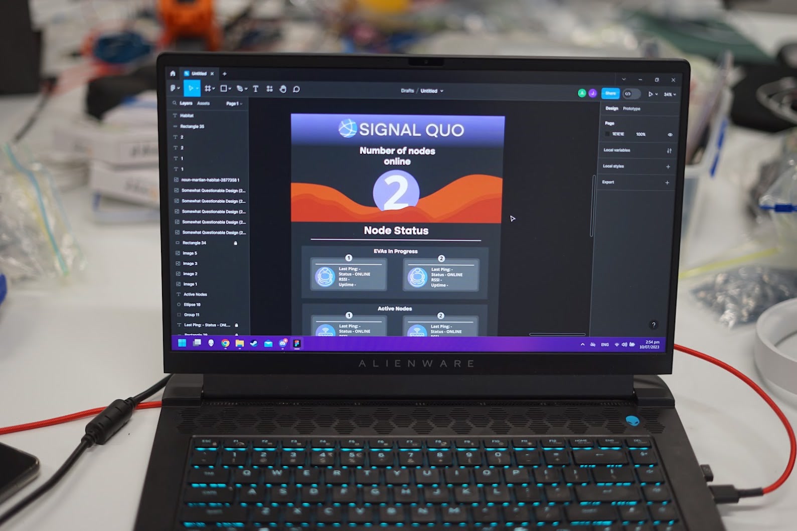 The Signal Quo dashboard Ara designed in Figma at Kiwi Jam